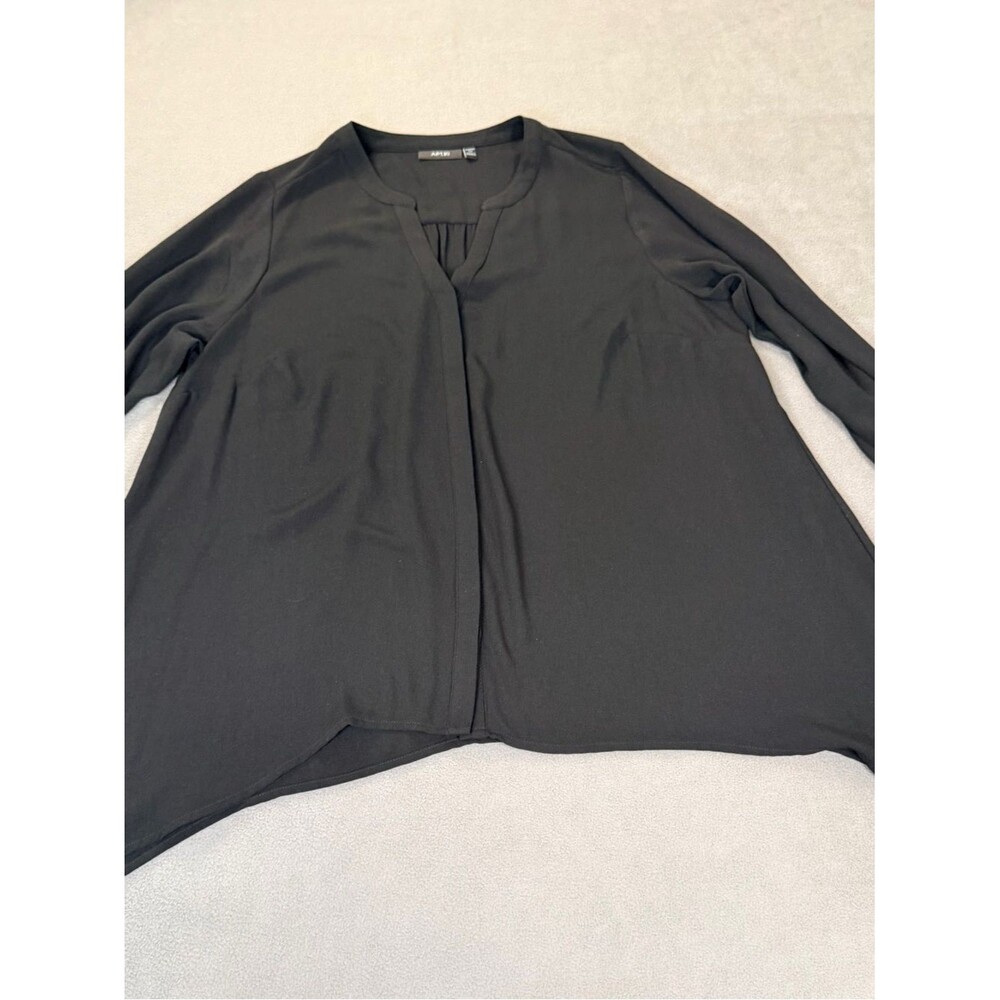 Apt 9 Women's Black Button Up Flowy Blouse- Long Sleeve-Size 0X- NWT